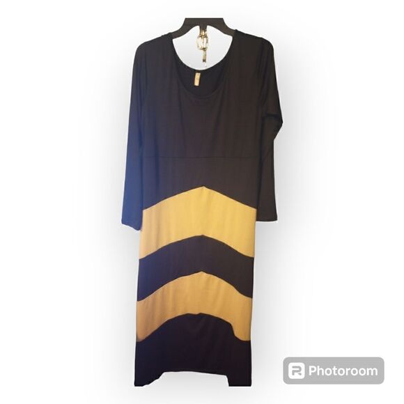 Empire waste long sleeve chevron print maxi dress - Picture 1 of 8